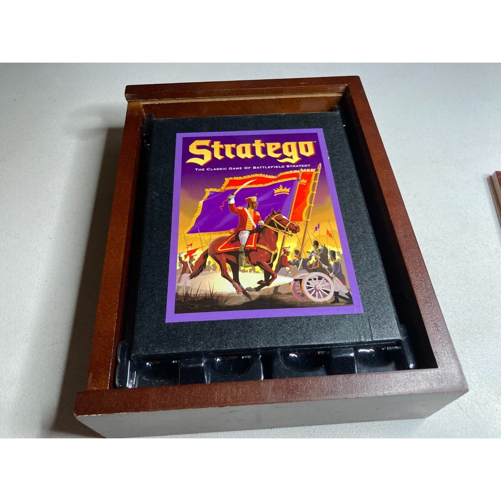 Vintage Game Collection Stratego Board Game Wooden Bookshelf Box 2009